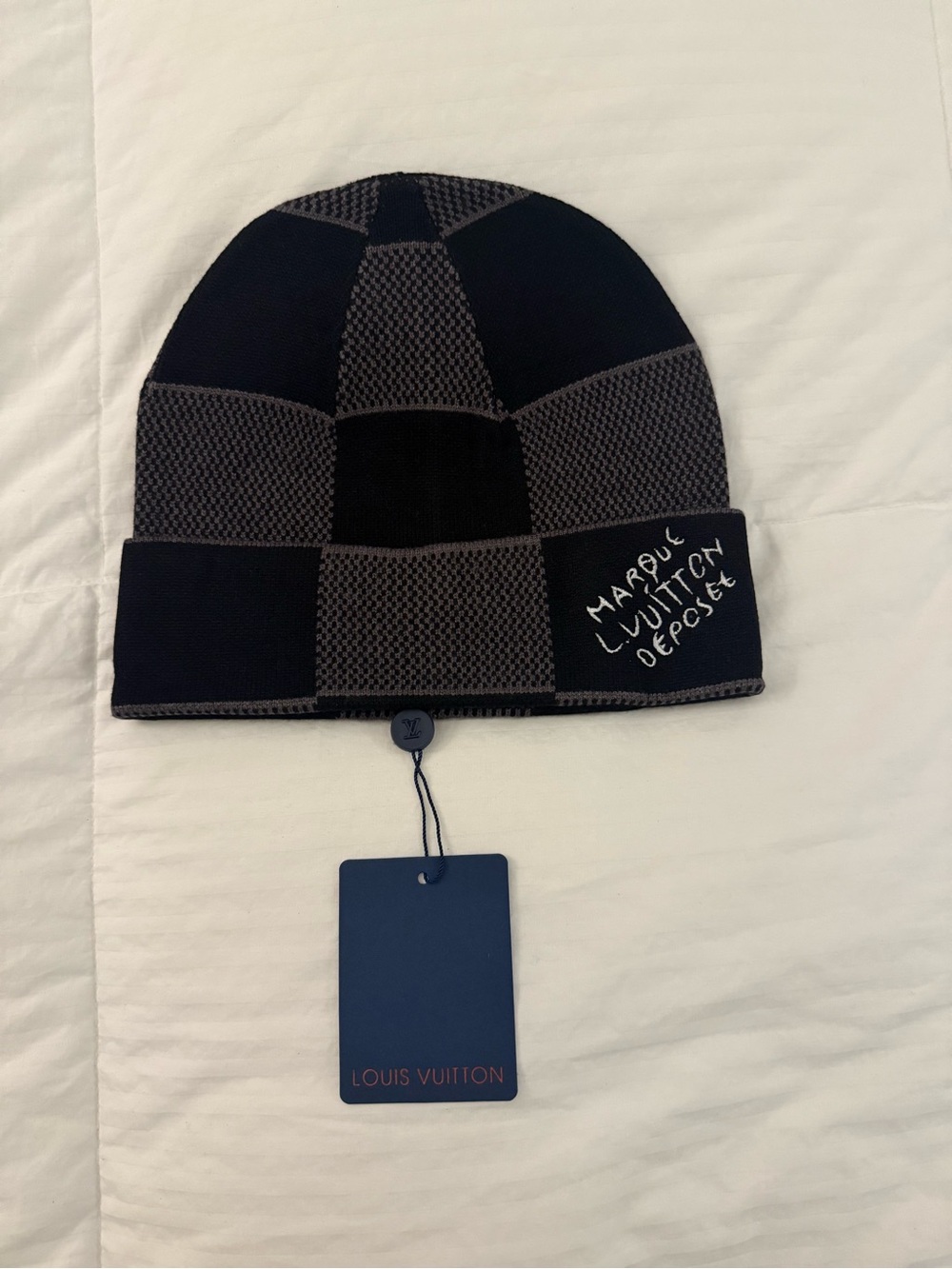 Louis Vuitton Black and Gray Beanie